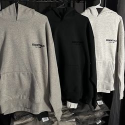 Essential Hoodies – All Sizes (XS, S, M, L, XL) – Grey / Light Grey / Black 🔥