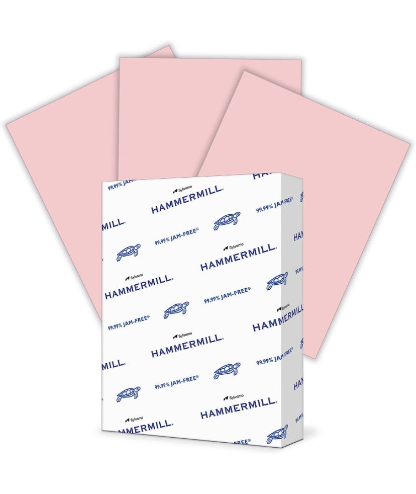 24lb Pink Ream Of Paper - 500 Count 8.5 X 11