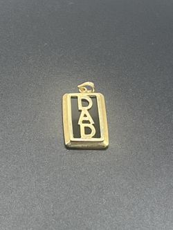 14k Gold & Onyx Dad Pendant 
