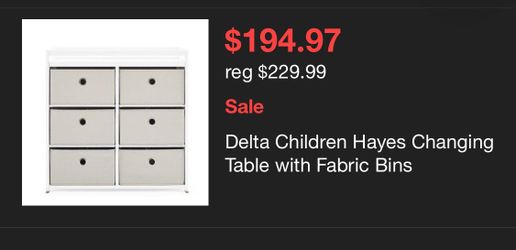 Delta Children Hayes Fabric Bin Changer