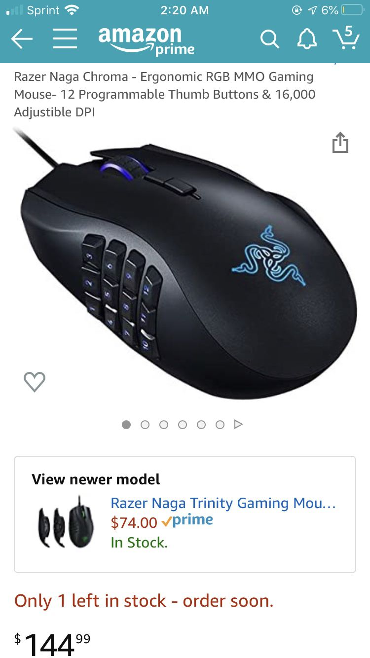 Razer Naga Chroma RGB MMO Gaming Mouse / computer accessory
