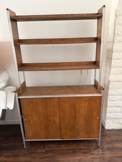 Vintage MCM Industrial Display Cabinet W/ 3 shelves