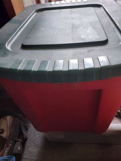 Entire box filled with Christmas lights and decorations