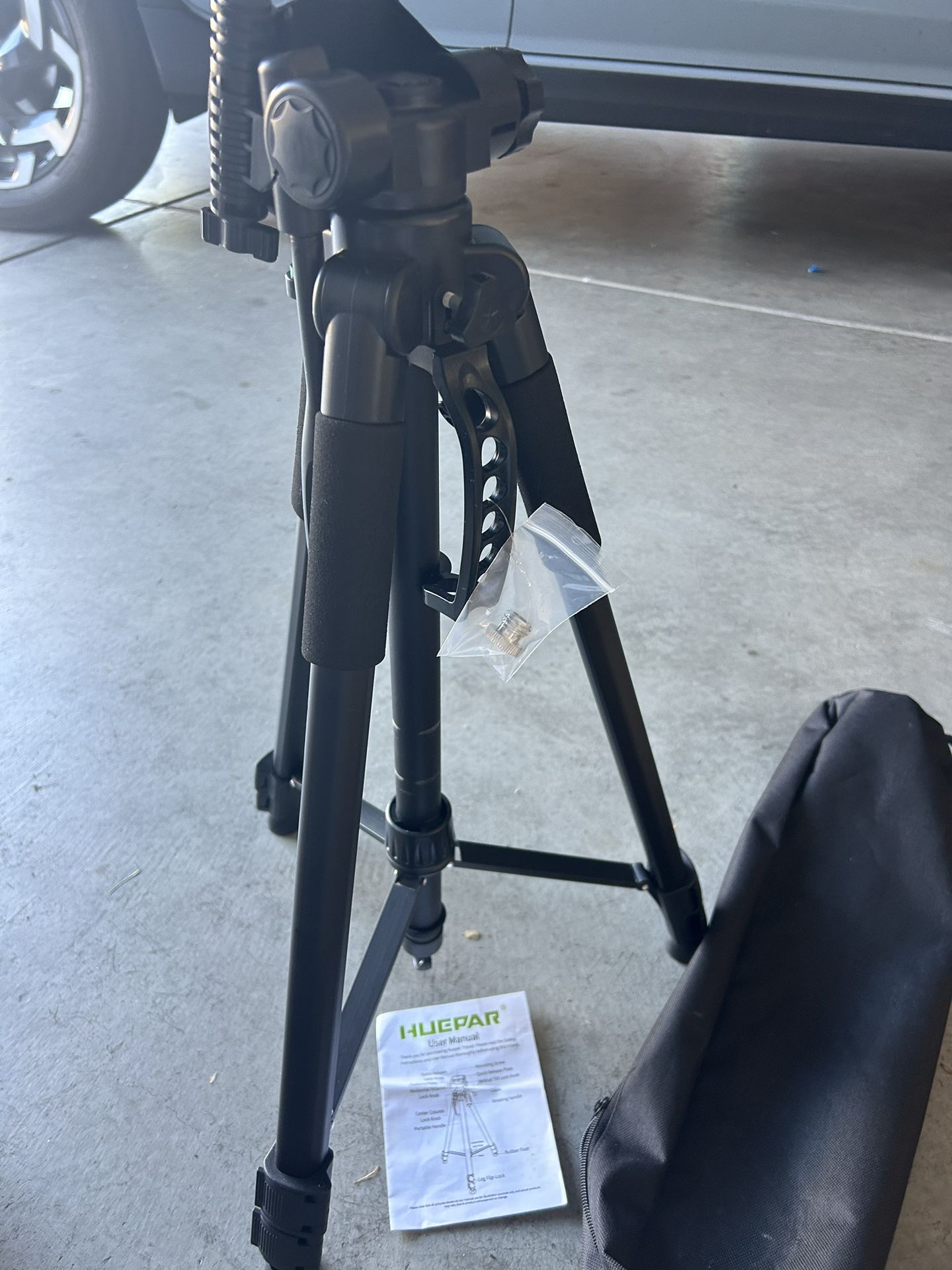 Lightweight 62" Adjustable Laser Level Tripod with 3-Way Swivel Pan Head