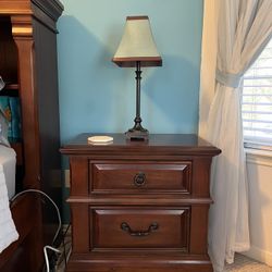 Dark Brown Solid Wood Nightstand