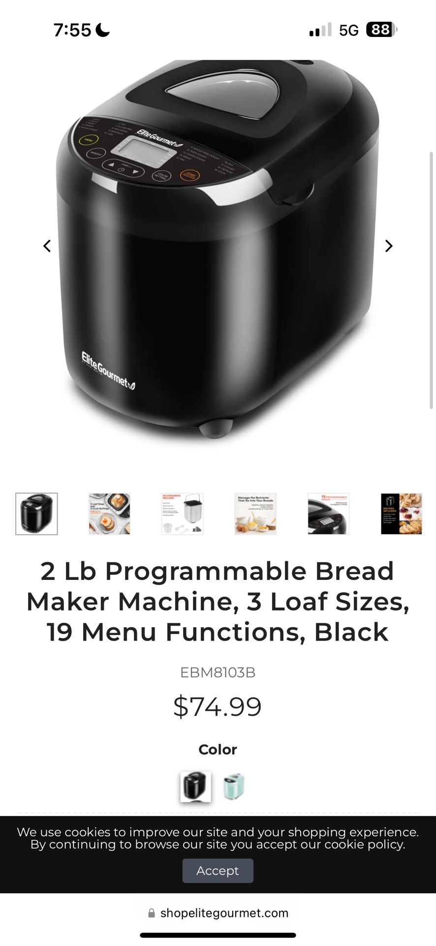 Elite Gourmet bread maker