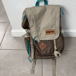 Jansport Hatchet Backpack. Teal and Tan