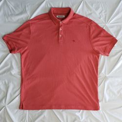 TOMMY BAHAMA Men's Island Zone Polo Shirt (L) Salmon 