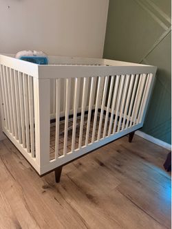 White & Brown Crib