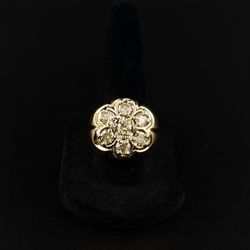 14kt Gold Diamond Cluster Ring