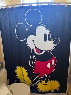 Mickey shower curtain and rings