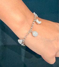 Silver Crystal Charm Bracelet