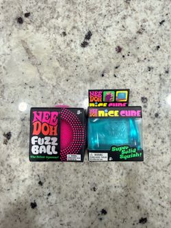 NeeDoh Fuzz Ball And Nice Cube Lot Of 2