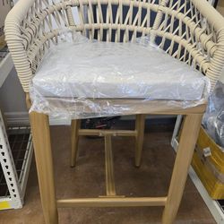 🪑 RATTAN WOVEN BAR STOOL CHAIR🪑