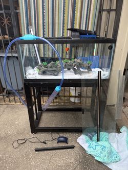 40 Gallon Glass Aquarium Tank with Stand and Accessories