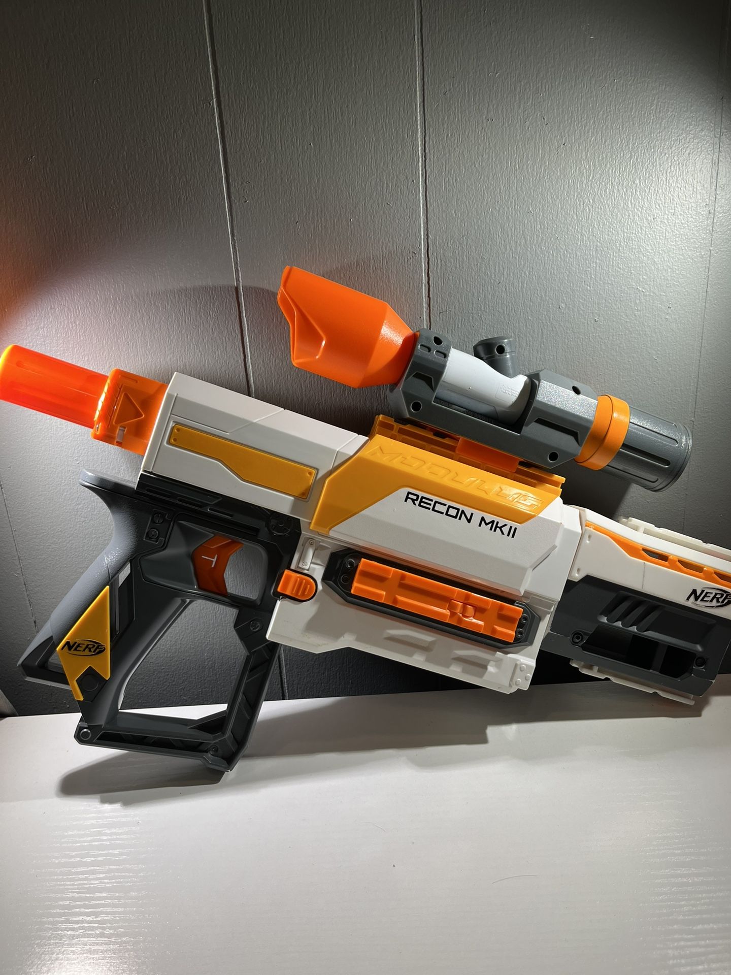 Nerf Modulus Recon MKII Blaster White Orange Gray Dart Blaster Toy Gun