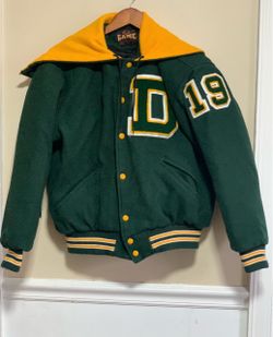Green and Gold Varsity Letterman Jacket