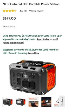 Like new Portable 600 W power station