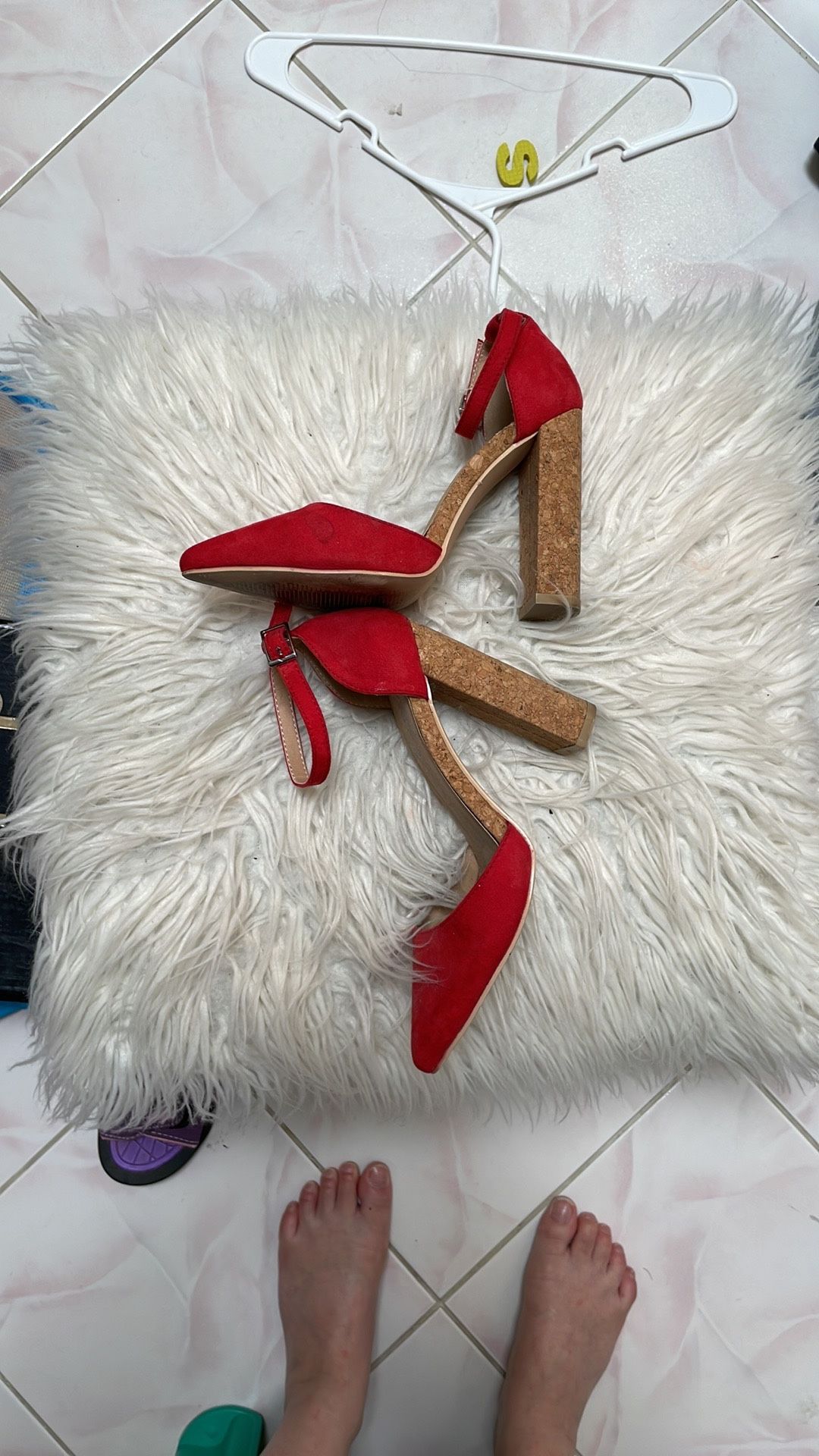 Charlotte Russe Cork Heel Pointy Heels - Size 6