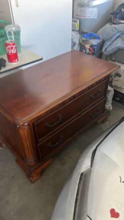 Wood 2-Drawer Nightstand with Column Detail