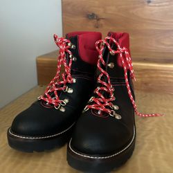 Womens Tommy Hilfiger Tariti Red Black Ankle Boots Size 9 Lightly Used