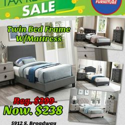 Twin Bed Frame W/Mattress