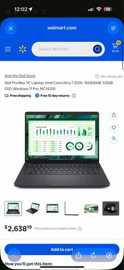 Dell Pro Max 14 — Core Ultra 7 / 16GB / 512GB SSD / Win 11 Pro — Like New