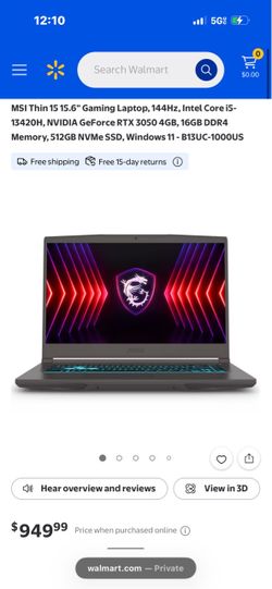 GAMER LAPTOP MSI Thin 15 Gaming Laptop i5 RTX 3050