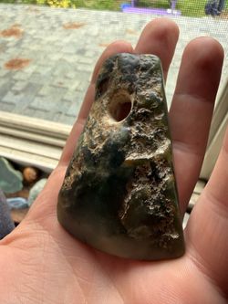 Antique Chinese Nephrite Jade Axe Pendant