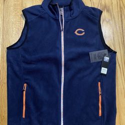 Chicago Bears https://offerup.com/redirect/?o=TkZMLmNvbQ== Team Fleece Navy Blue Vest Jacket Sz Men's L New!!