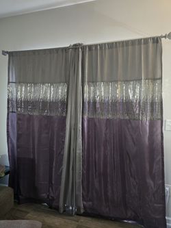 Moving Sale Purple and Silver Curtains