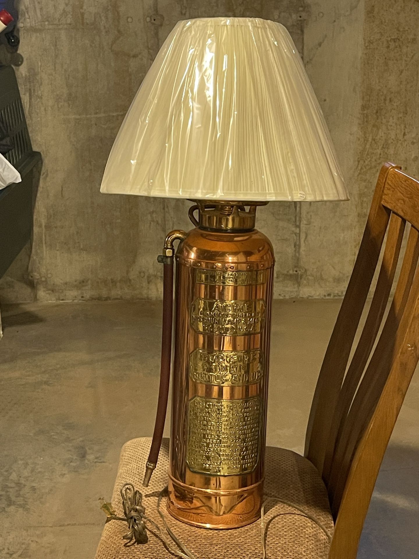 Antique Refinished Fire Extinguisher Lamp