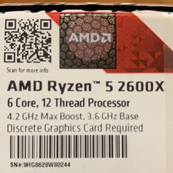 AMD Ryzen 5 2600X Processor (3.6 GHz, 6 Cores, Socket AM4)