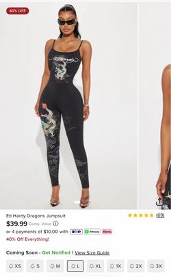 Ed Hardy Dragons Black Jumpsuit
