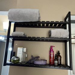 Bar Height Chairs / Espresso Brown Bamboo Storage Rack