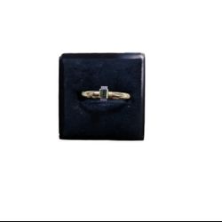 Size 7 Gold Toned Lilac Rectangle Minimalist Ring