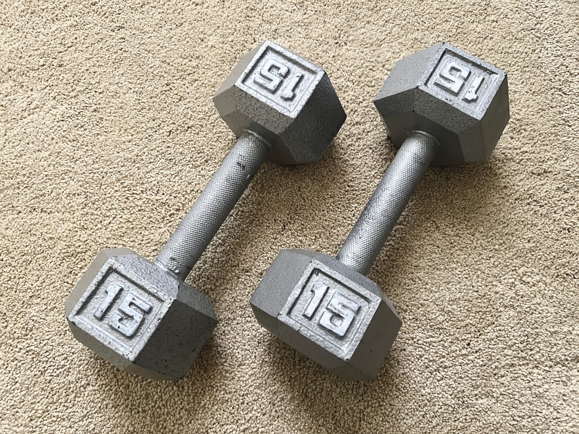 15 lbs dumbbells