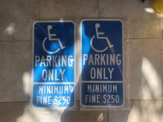 Handicapped Parking Only Sign 250 Fine Brand New 