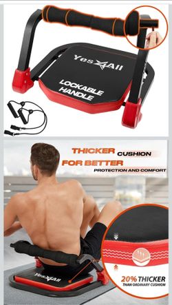 Yes4All Ab Crunch Machine For Total Body & Core Abdominal, Situp Lockable With Ergonomic Foam Handle