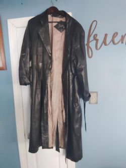 Leather trench coat