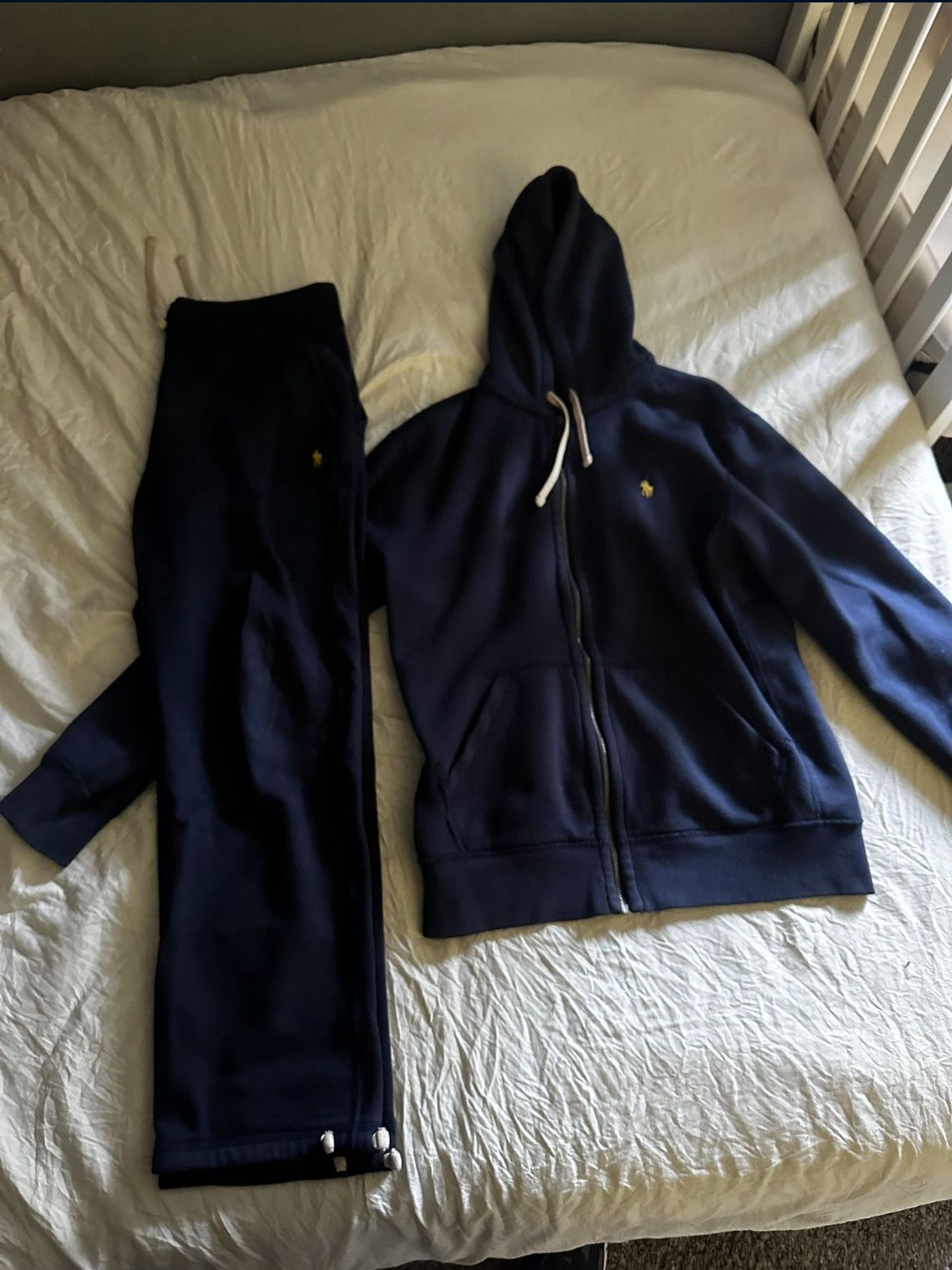 Polo Zip Up Hoodie Navy Blue