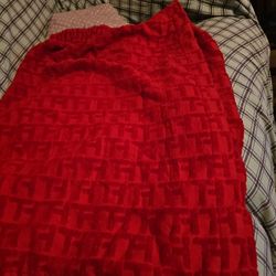 Tommy Hilfiger Bath Wrap Large- Royal Red- Terry Sleepwear 