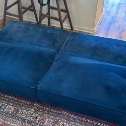 Blue Velvet Futon Sofa