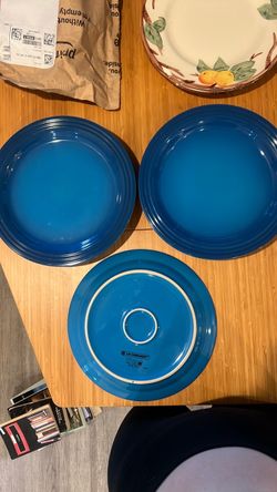 Le Creuset blue dining plates