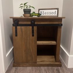 Modern Farmhouse Sliding Door Storage Cabinet