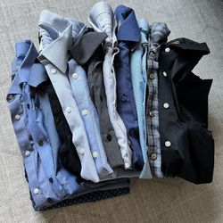 Lot Of 14 Men’s Business Casual Long Sleeve Business Dress Shirts