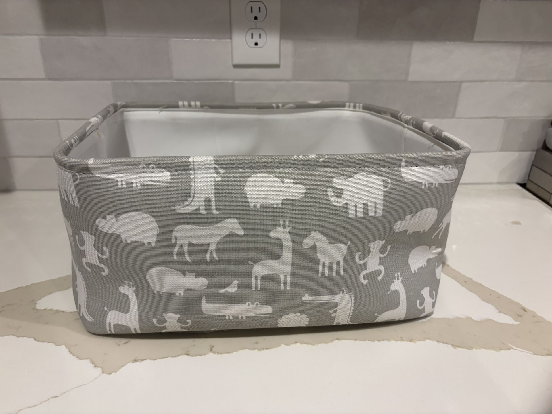 Rectangular Fabric Storage Tote, 16” x 14” x 8”