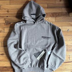 Essentials Fear Of God Heather Grey Hoodie 