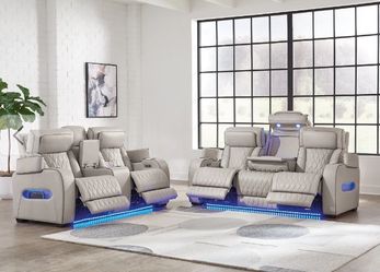 Boyington Gray Power Reclining Living Room Set