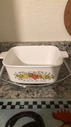 Corning ware loaf pan p-4-b with Corning ware serving rack